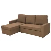 Laura Hill 3 Seater Brown Corner Sofa Bed With Storage Chaise Lounge