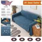 Durable 71''×134'' Waterproof Couch Cover for Pets - Modern Prussian Blue Style