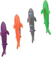 CIYODO 4 Pack Diving Sharks Pool Toys Multi-Function Adorable Pool Playthings for Boys and Girls Wear-Resistant Safe Fun for Summer