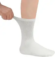 [KB Tradax] Men's Diabetic Socks, 3,6,12 Pairs Cotton Rich Socks for Swollen Feet & Legs, Soft Top, Breathable, Seamless, Non Elastic Sock, Size 9-11