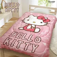 在飛比找樂天市場購物網優惠-小禮堂 Hello Kitty 單人法蘭絨毯被 150x20