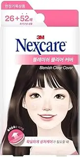 Nexcare Blemish Clear Cover, Acne Pimple Healing Patch, Absorbing Cover, Blemish Spot, Two Sizes Invisible Facial Stickers, 26+52 Count