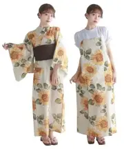 (sunflower) Women's Yukata set, one-piece, 2way from Japan