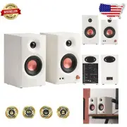 2.0 Channel Studio Monitors with Bluetooth & RCA Inputs for Home Studios - White