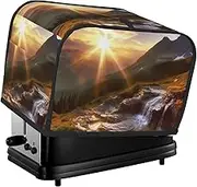 Mountain sunrise landscape Toaster Cover 2 Slice Bread Machine Covers Waterproof Universal Size Kitchen Small Appliance Cover with Hang Loop, Dust and Fingerprint Protection
