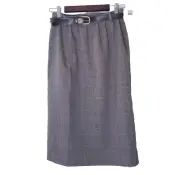 Alfred Dunner Skirt Women Size 12 Brown NEW Glen Plaid Belted