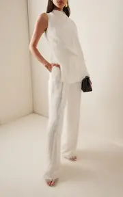 [Oscar de la Renta] Fringed Fil Coupe Wide-Leg Pants