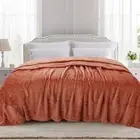Fleece Bed Blanket King Size 90x108 inches, Super King-90" x108" Carnelian