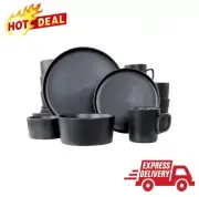 20-Piece Black Stoneware Dinnerware Set (Service for 4) Multi-Purpose NEW