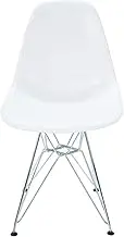 SK Designer Living Replica Eiffel Chair | Plastic & Chrome - White