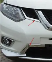 For Nissan Rogue 2014-2016 Chrome Front Grille Moulding Strips Cover trim