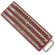 80pc Socket Tray Rack 1/4", 3/8", 1/2" inch Snap Rail Tool Set Organizer