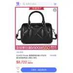 COACH ROWAN 蓬潤菱格絎縫小羊皮手提/斜背兩用波士頓包-黑色 波士頓 COACH