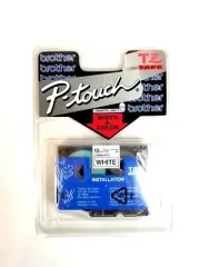 Genuine Brother P-Touch 12mm 1/2" Laminated Black Ink on White Labels for PT-540