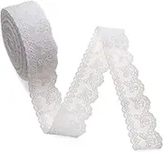 IDONGCAI Eyelet Lace Trim Cotton White Lace Ribbon Embroidery Trim for Sewing Craft Fabric for Home Decor Supply (1.57'' Width)