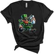 [Generic] Leprechaun Playing Bowling, Amazing St. Patrick's Day Bowling Player, Shamrock Sport Team Unisex T-Shirt