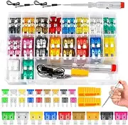 Fuse Assortment Kit, 306 Pcs Car Boat Truck SUV Auto Automotive Assorted Replacement Blade Fuses Standard & Mini - (2A/5A/10A/15A/20A/25A/30A/35A) with Fuse Puller and Circuit Tester