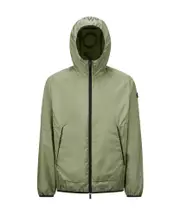 Moncler Granier Logo Patch Zip-Up Jacket 2,3,4,5,6 green