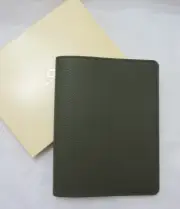 Neiman Marcus Notebook Refillable 9" Leather Cover Spiral Lined Pages Moss $145