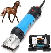 Electric Horse Clippers, 690W Electric Equine Shears with 6 Speed Adjustment, Slice Diameter 77mm, Adjustable Blade Tension, 2800r/min Horse Hair Equine Trimmer for Pet & Livestock Coats Blue