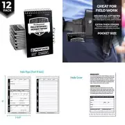 Police Field Interview Notebook - 3.75" x 6" Pocket Sized Spiral Notebook...