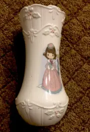142077 Precious Moments Christmas Vase New in Box; Girl by Lamp Post