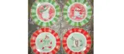 NIB 2003 Avon Snow family snowmen 4 dessert plates Christmas holiday