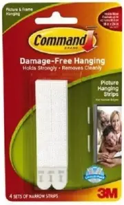 3M - 7100045798 - Command Narrow Picture Hanging Strips 17207-ES (6EA)