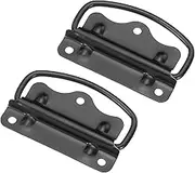 uxcell Chest Handles, 2Pcs - Stainless Steel Pull Handles, Folding Handle for Wooden Box Tool Box Jewelry Box Industrial Box Cutting Board Trunk (Black)