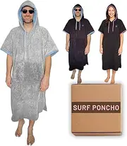 Hang 11' Surf Poncho - Surf Changing Poncho with Front Pocket, Changing Towel Poncho Adult, Swim Poncho Towel, Hooded Towel Adult, Beach Poncho, Wearable Towel, Beach Changing Poncho for Men Women