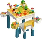 burgkidz Kids 5-in-1 Multi Activity Table Set - Building Block Macaron