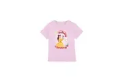 Beauty And The Beast Childrens/Kids Birthday Princess Belle Chip T-Shirt (Pink) - UTTV3801