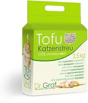 Dr. Graf Tofu Cat Litter, 100% Natural, Innovative Clumping Litter, Odourless, Completely Water Soluble, Biodegradable, Dust-Free, Extremely Absorbent and Quick Drying (Weight: 2.5 kg)