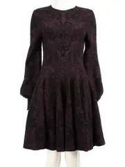 Purple Abstract Jacquard Dress