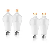 4X LED PIR Motion Sensor Light Bulbs B22 12W Smart Detector Globe Lamp