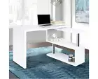 Computer Desk L-Shape Bookshelf White