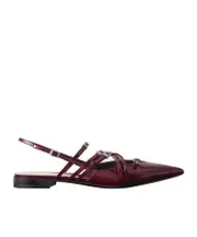 Gucci Strappy Pointed-Toe Slingback Flats 37,38 red