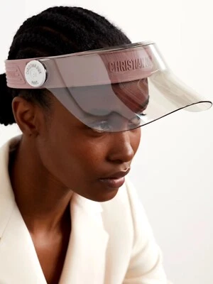 Authentic $780 CHRISTIAN DIOR DiorPacific V1U Perspex & Rubber Pink Visor