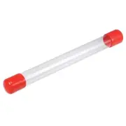 Clear Storage Tube 0.8" x 9" for Bead Containers, Craft with Red Caps 5 Pack