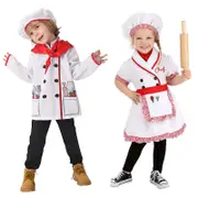 Children Role Play Costume Set Chef Role Boys Girls Kitchen Cook Costume girl S