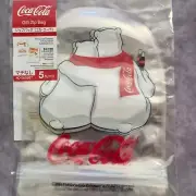 Coca cola Gift Zip bags A red scarf and two Cokes Christmas 5 pcs DAISO