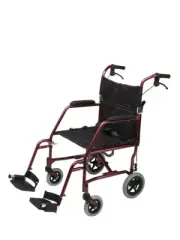 Omega LA1 Transit Wheelchair - Super-Light 8.9kg - Folding, Removable Footrests
