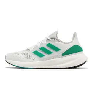 【adidas 愛迪達】慢跑鞋 Pureboost 22 男鞋 白 綠 緩震 運動鞋 路跑 愛迪達(HQ8588)