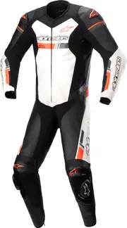 Alpinestars GP Force Chaser, leather suit 1pcs. , color: Black/White/Neon-Red , size: 50