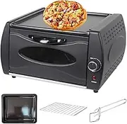 2-in-1 Mini Oven, 2100W Mini Pizza Oven with Bake Tray/Bake Rack/Tray Handle, Pizza Maker Toaster with Temperature Control/Visual Glass, for Takeaway Kitchen Appliance,Tabletop Cooking Baking