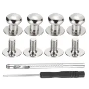 30 Pack 7*9*8mm Rivets for Leather Button Spikes with Punch & Screwdriver Silver