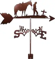 Wind vanes, Outdoor Garden Metal Weather Vanes Cowboy Shape Weathervane, Wind Direction Indicator for Decor Roof, Weathercock Courtyard Decoration