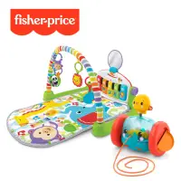 在飛比找momo購物網優惠-【Fisher price 費雪】可愛動物鋼琴健身器+拉拉小