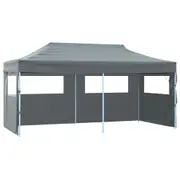Folding Pop-up Partytent with Sidewalls 3x6 m Anthracite vidaXL