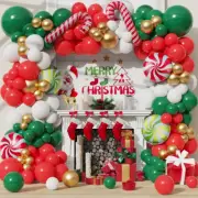 1Set Christmas Balloon Garland Arch Kits Merry Christmas Decorations Latex